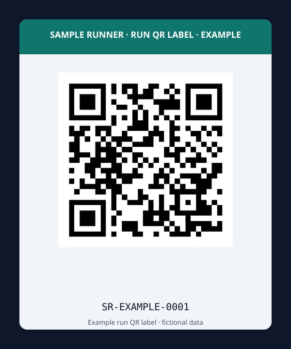 Example run QR label for SR-EXAMPLE-0001
